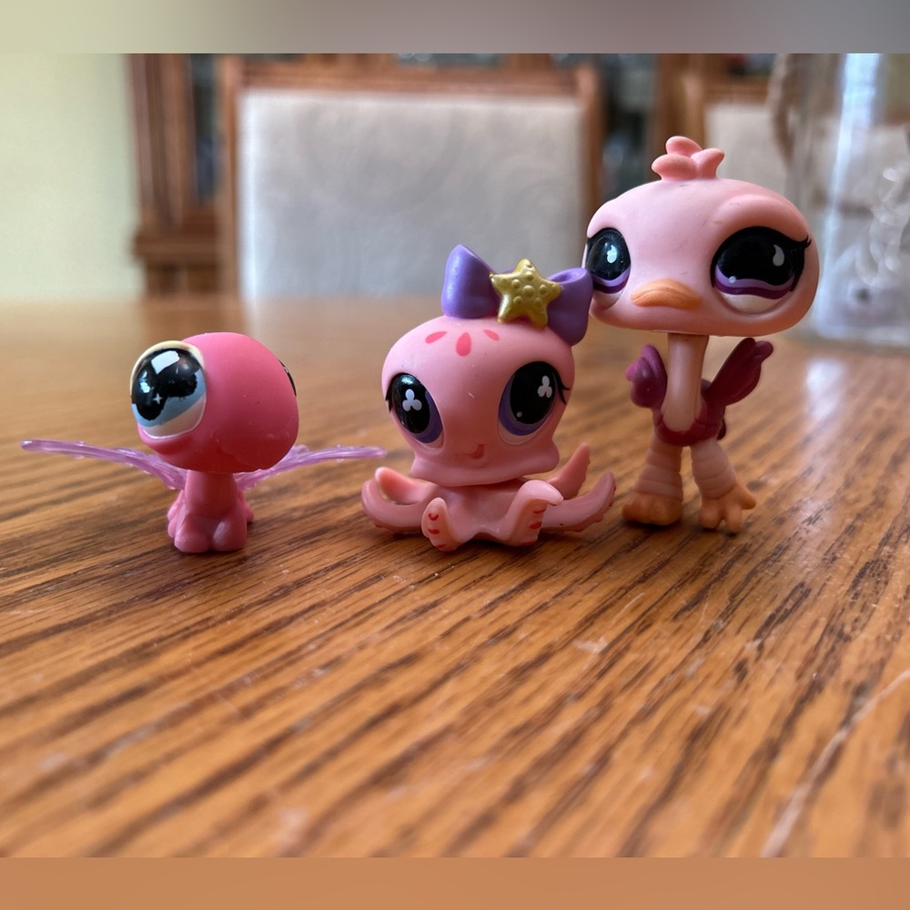 Littlest Pet Shops Dragonfly, Octopus, Ostrich 503, 513, 851
